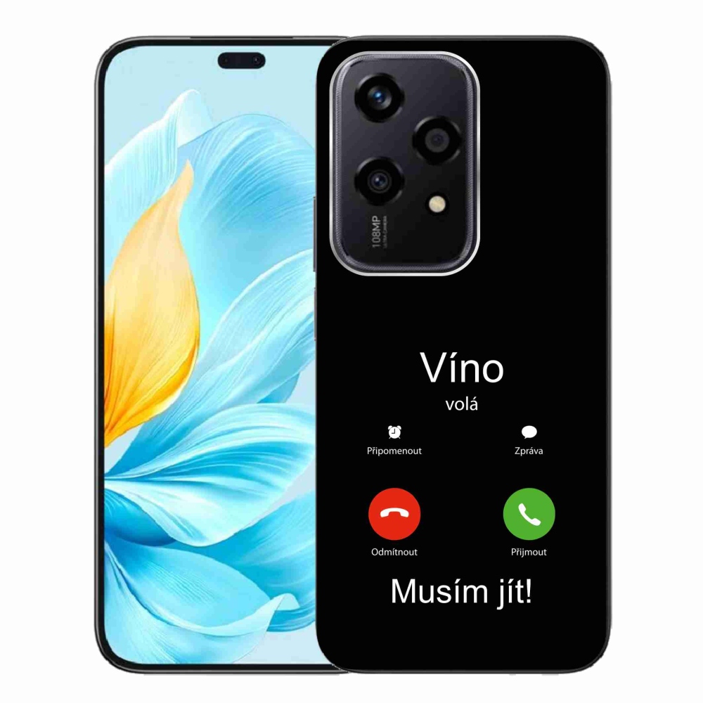 Zselés borító mmCase a Honor 200 Lite 5G készülékhez - bor hívja a fekete hátteret