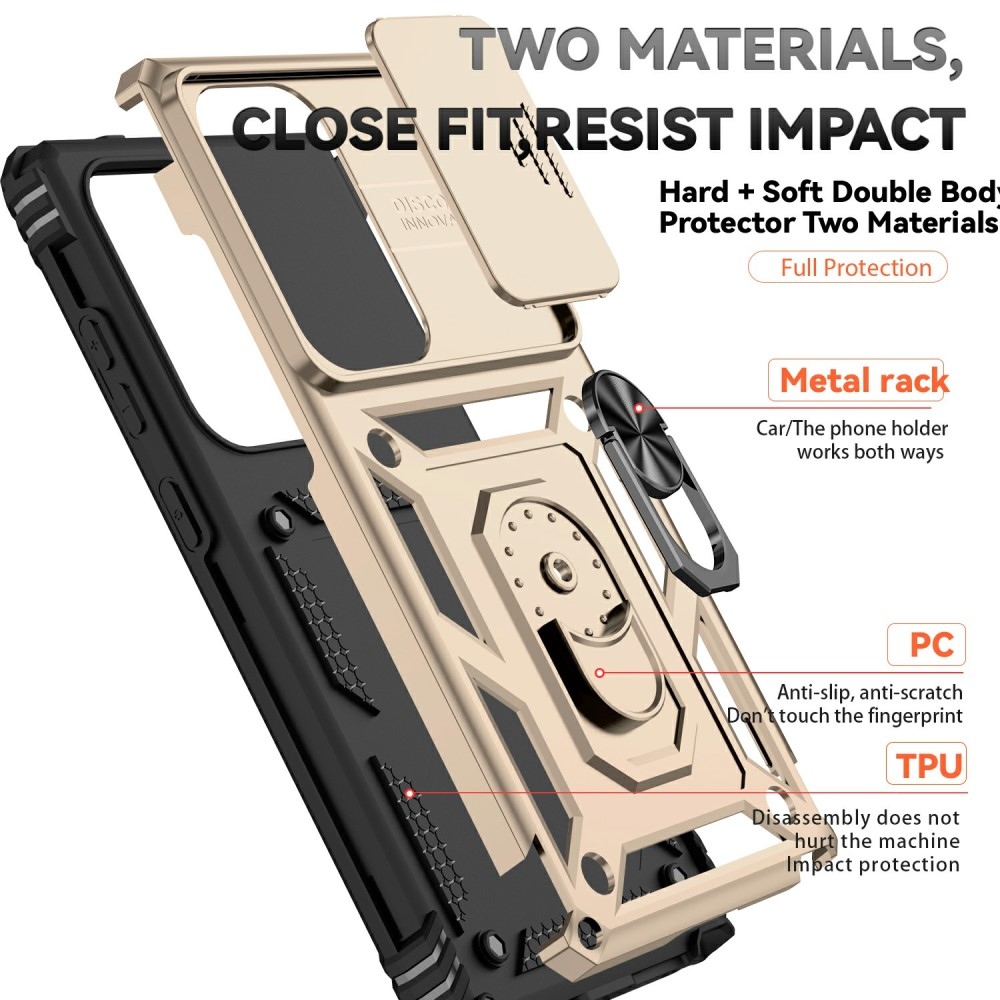 Gyűrűálló borítás Samsung Galaxy S25 Ultra készülékhez - arany színű