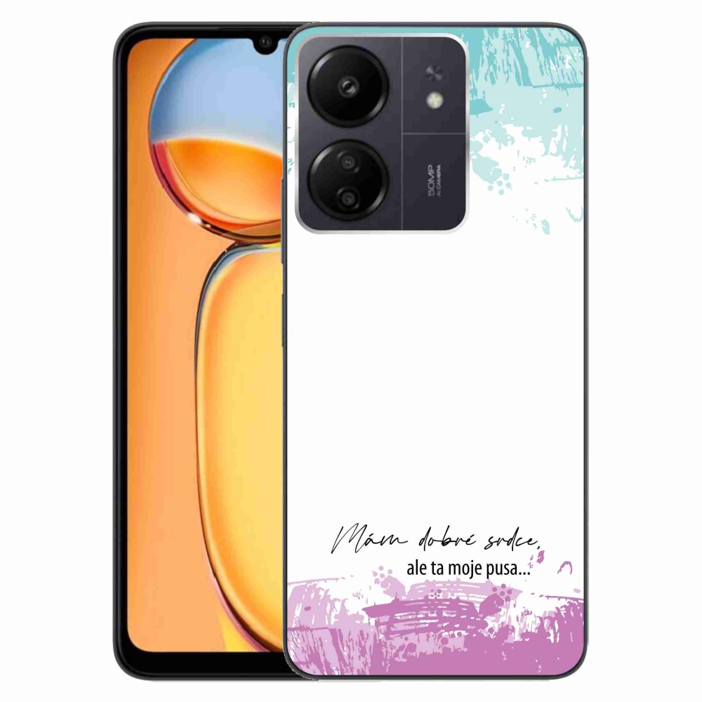 Gél borító mmCase a Xiaomi Poco C65/Redmi 13C-hez - vicces szöveg 3 fehér háttérrel