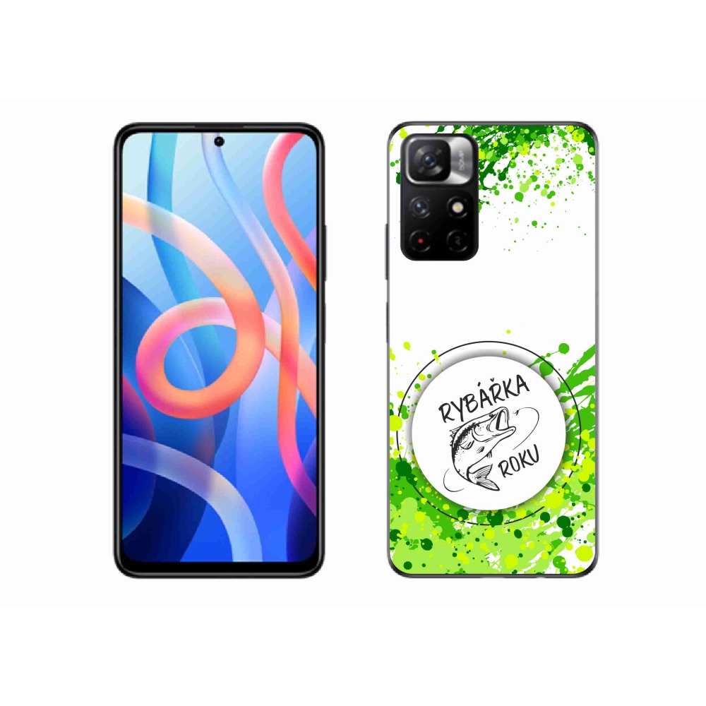 Gél borító mmCase a Xiaomi Redmi Note 11S 5G-hez - az év horgásza fehér háttérrel