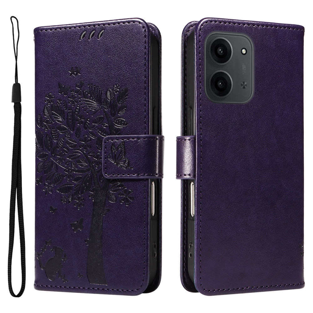 Fák könyve tok Xiaomi Redmi 15C 4G/5G (173mm) - sötétlila