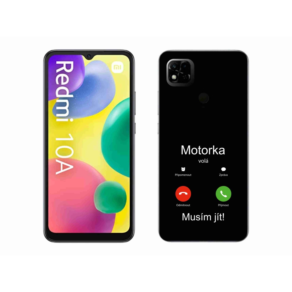 Gél borító mmCase a Xiaomi Redmi 10A - motoros hívások fekete háttérrel