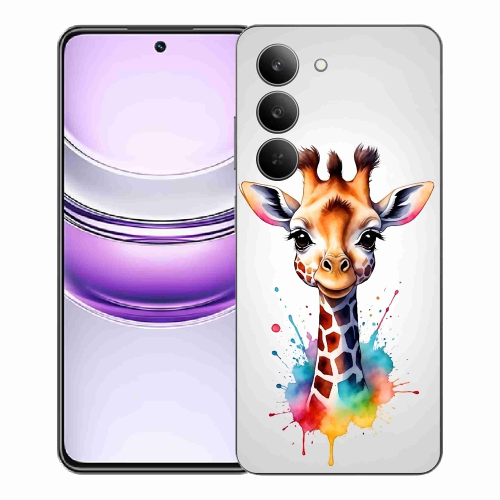 Zselés borítás mmCase a Realme 14x 5G készülékhez - zsiráf 1