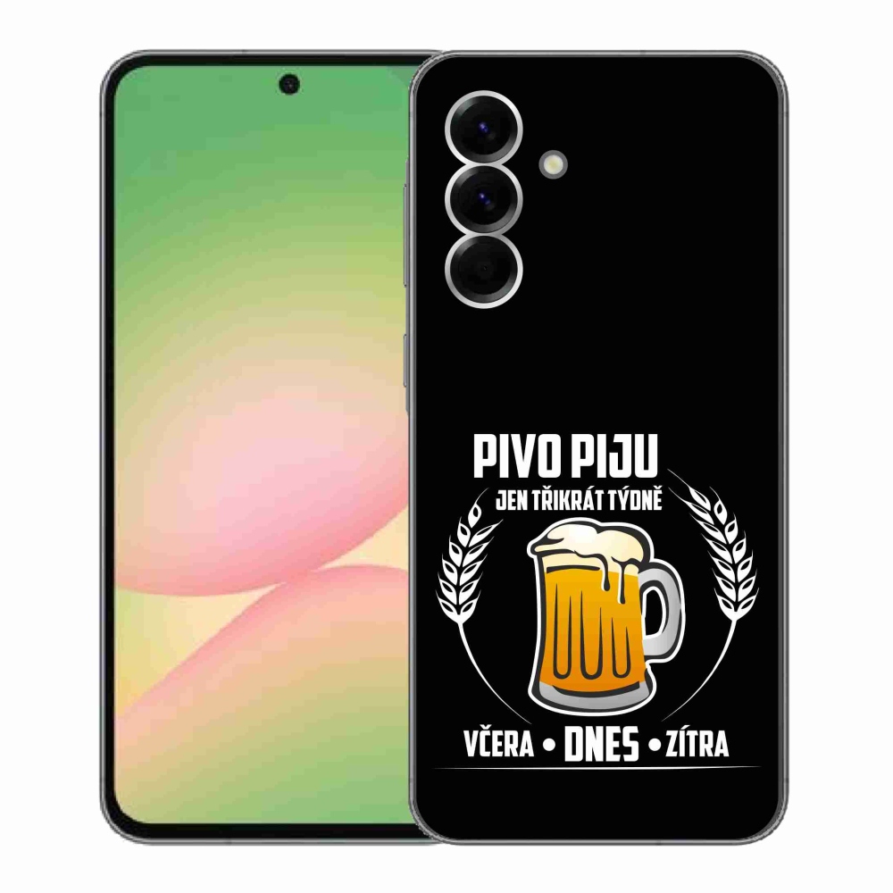 Gél borítás mmCase Samsung Galaxy A56 5G - sör motívum fekete háttérrel