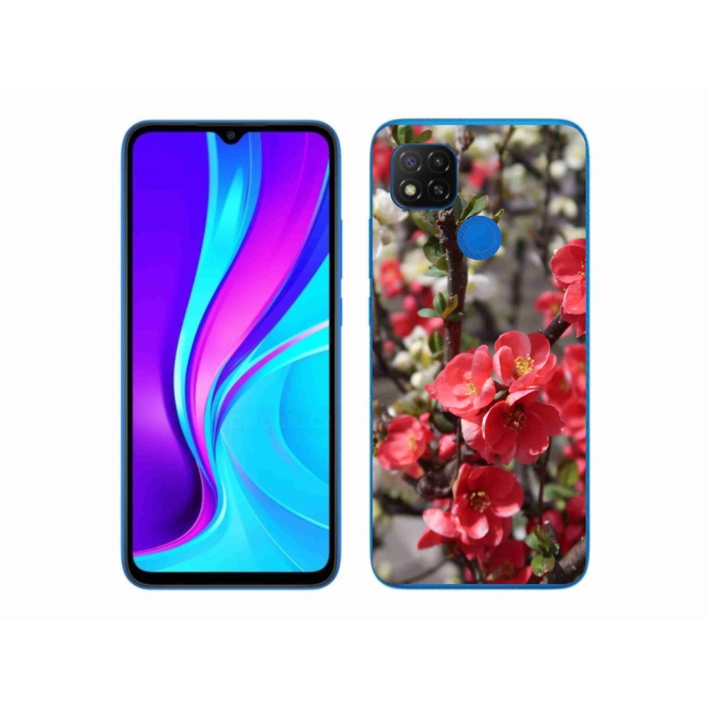 Gél borítás mmCase a Xiaomi Redmi 9C-hez - piros virágok