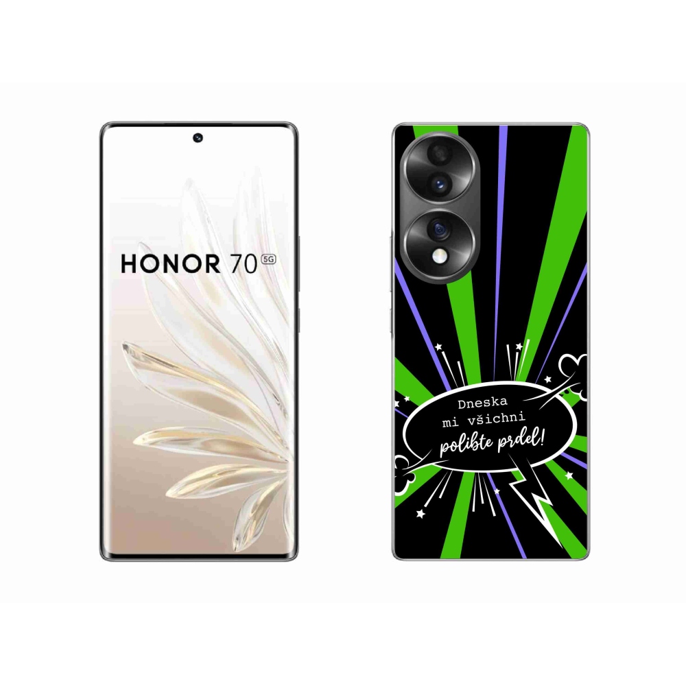 Zselés borító mmCase a Honor 70 készülékhez - vicces szöveg 15 fekete háttér