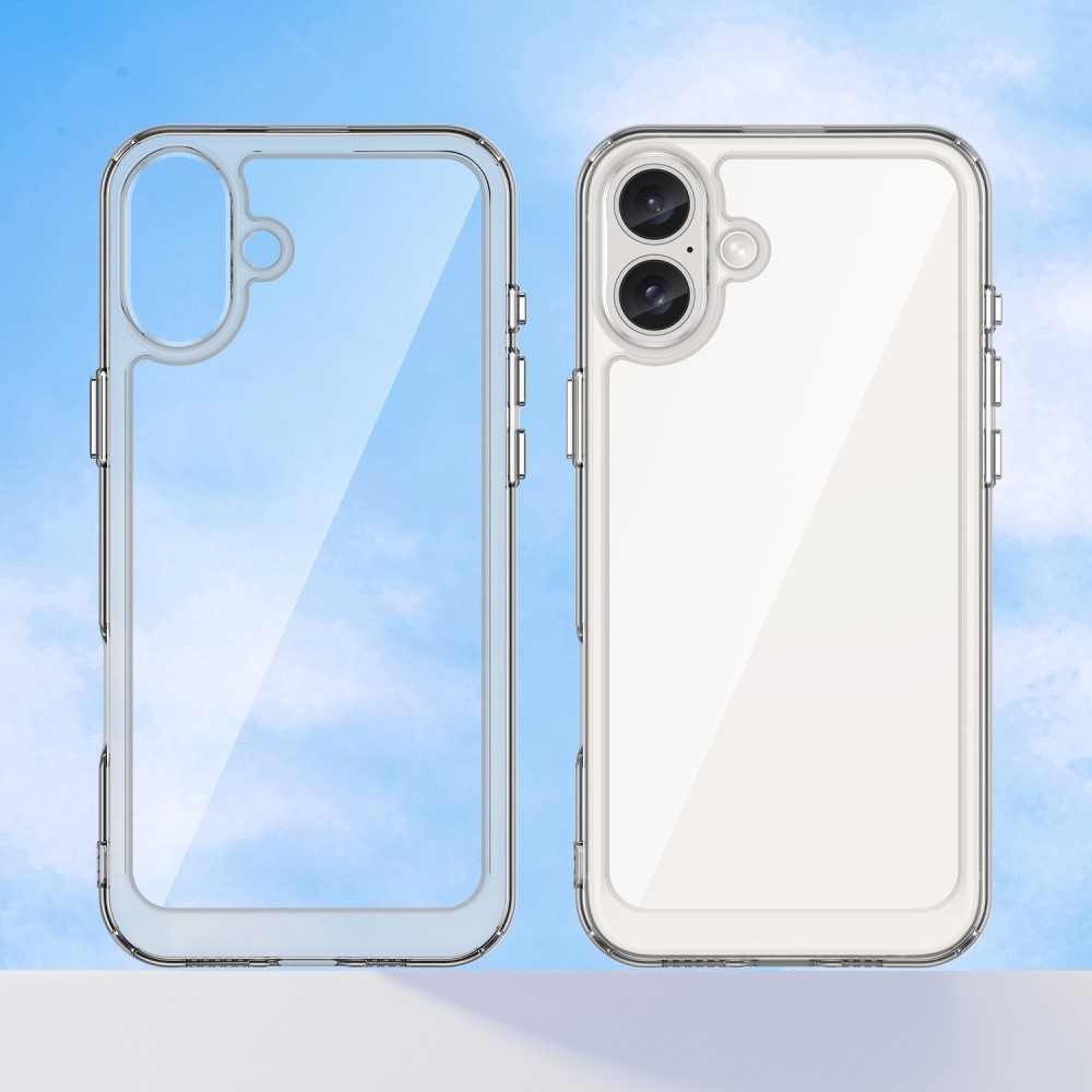 Gél tok fix hátlappal iPhone 16 készülékhez - átlátszó