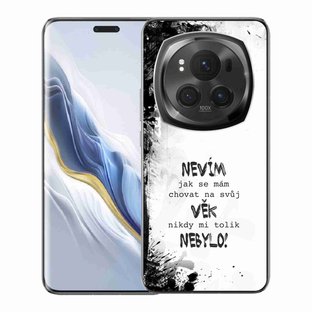 Gél borító mmCase a Honor Magic 6 Pro 5G készülékhez - vicces szöveg 14 fehér háttér