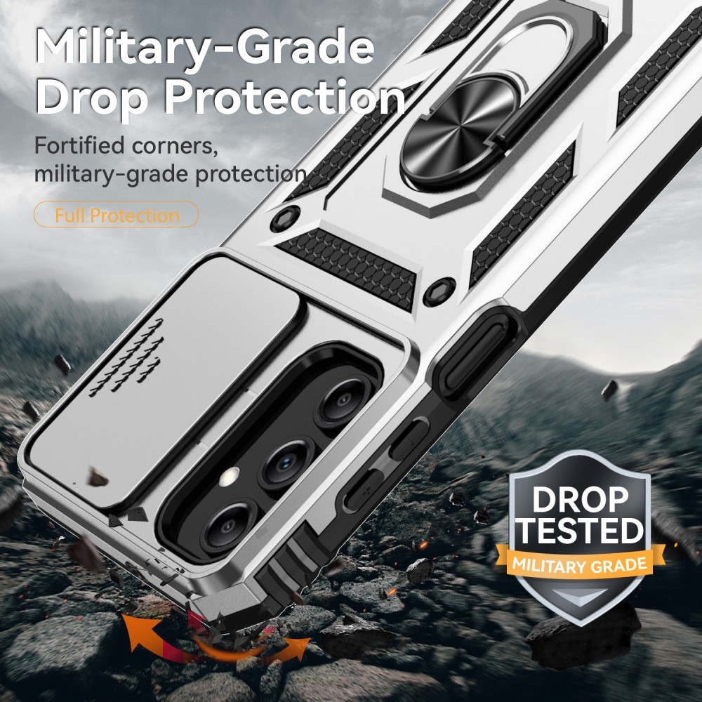 Csúszásálló hibrid borítás Samsung Galaxy A55 5G készülékhez - ezüst színű