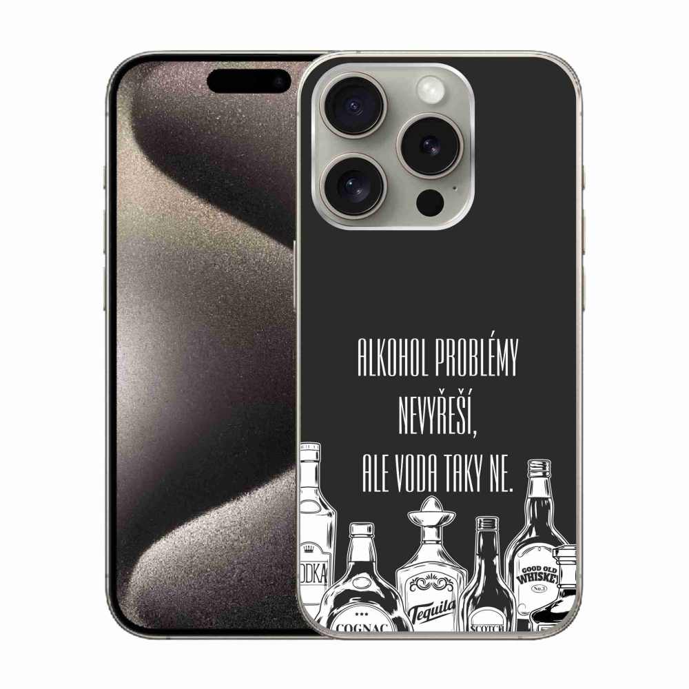 Gél borítás mmCase iPhone 15 Pro készülékhez - vicces szöveg fekete háttérrel