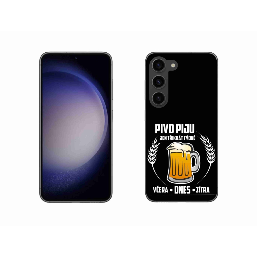 Gél borítás mmCase Samsung Galaxy S23 5G - sör motívum fekete háttérrel