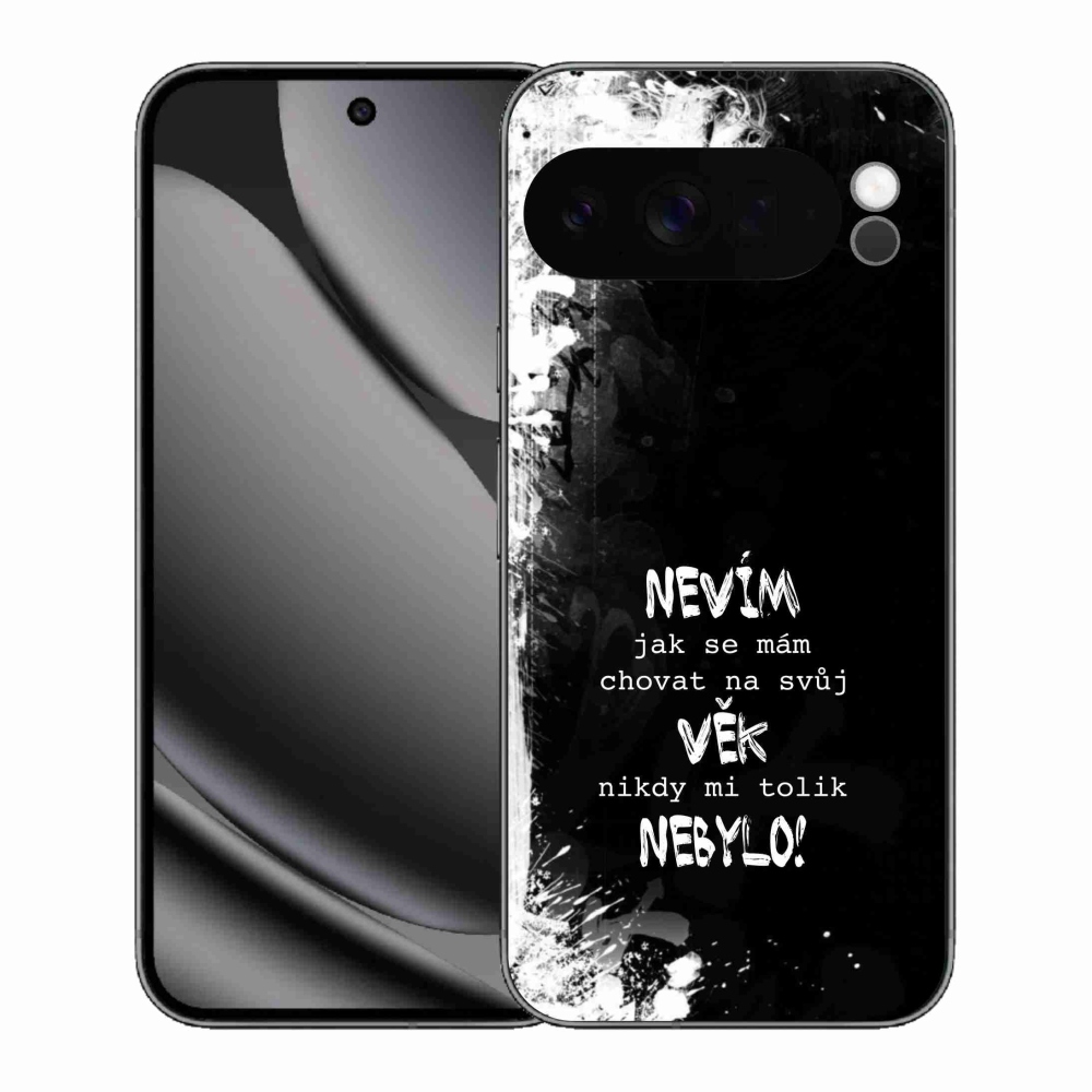 Gél borítás mmCase a Google Pixel 10 Pro XL-hez - vicces szöveg 14 fekete háttér