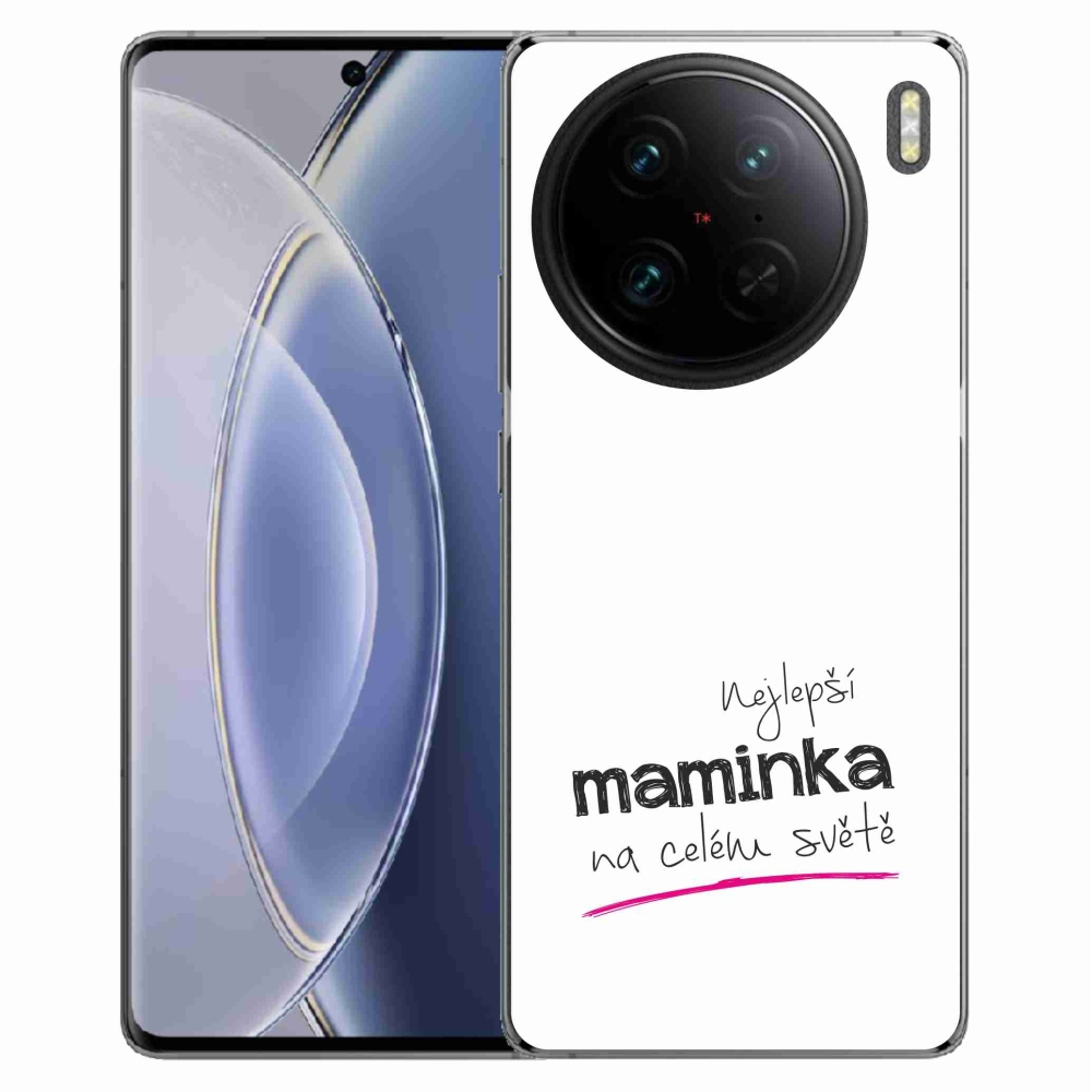 Gél borító mmCase a Vivo X90 Pro - legjobb anya 4 fehér háttérrel