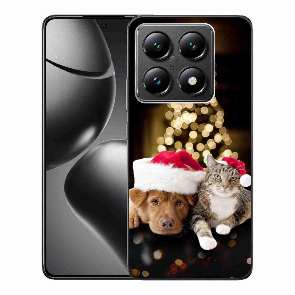 Gél borító mmCase a Xiaomi 14T-hez - Karácsonyi kutya és macska