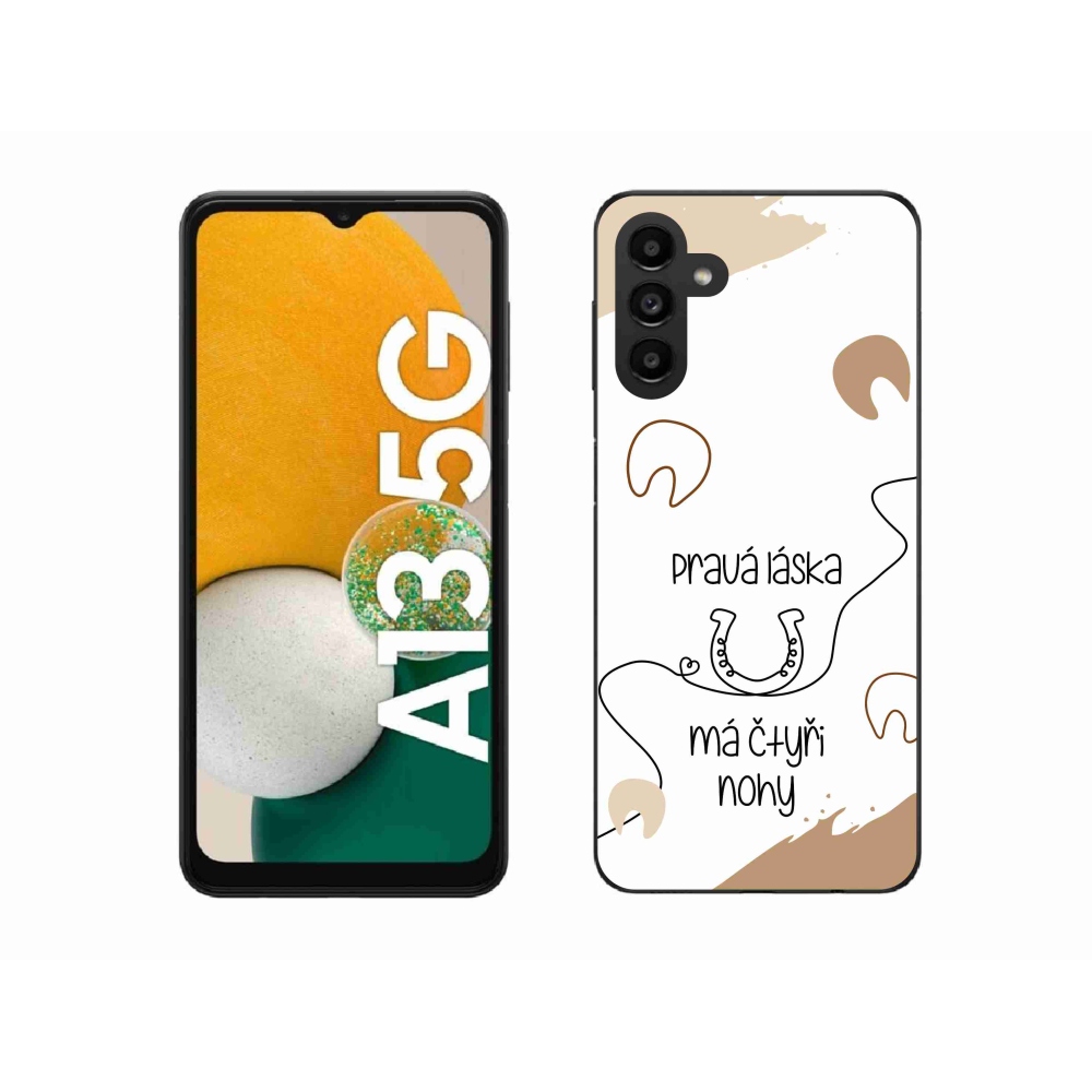 Gél borítás mmCase Samsung Galaxy A13 5G - ló motívum fehér háttérrel