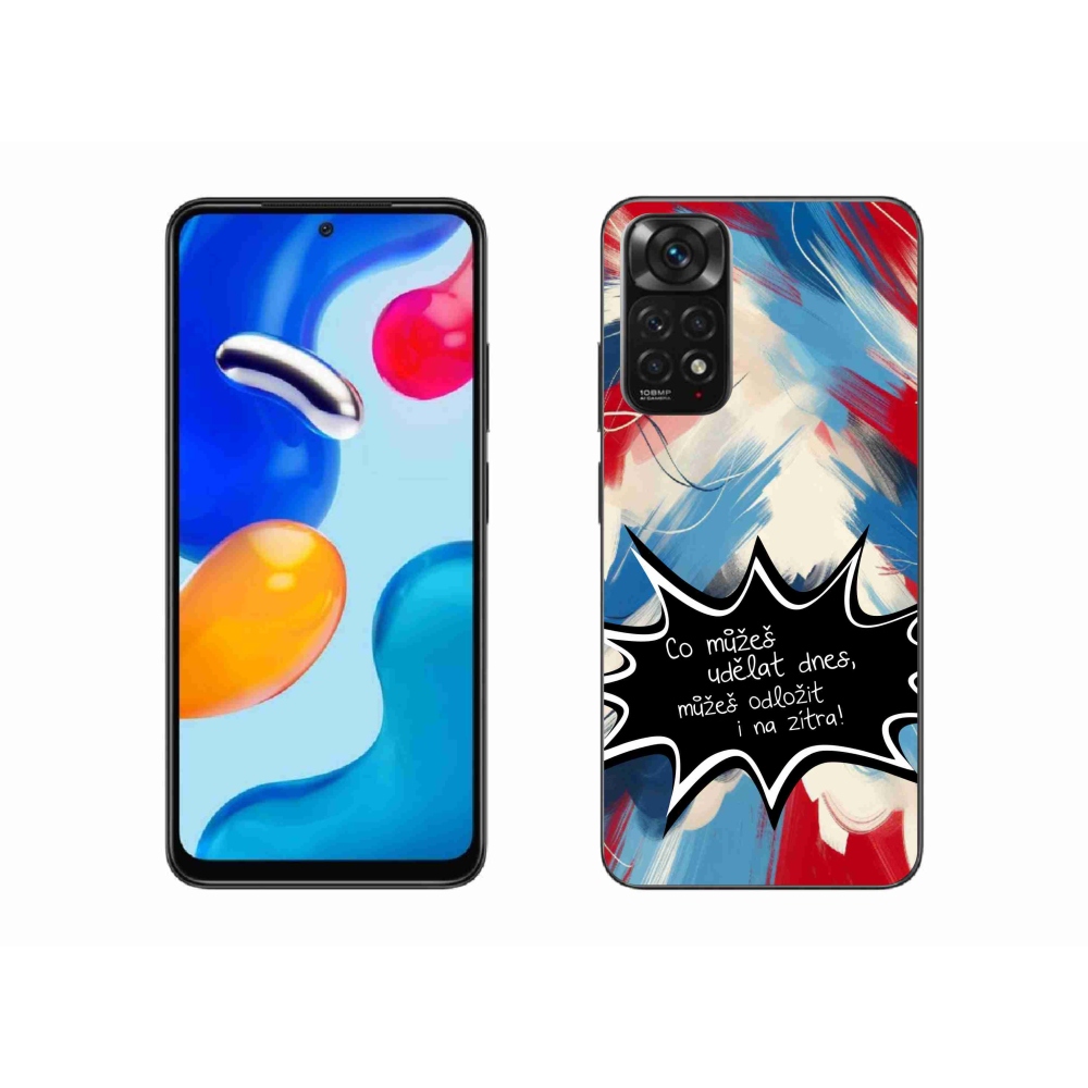 Gél borító mmCase a Xiaomi Redmi Note 11 4G-hez - vicces szöveg 9 fekete háttérrel