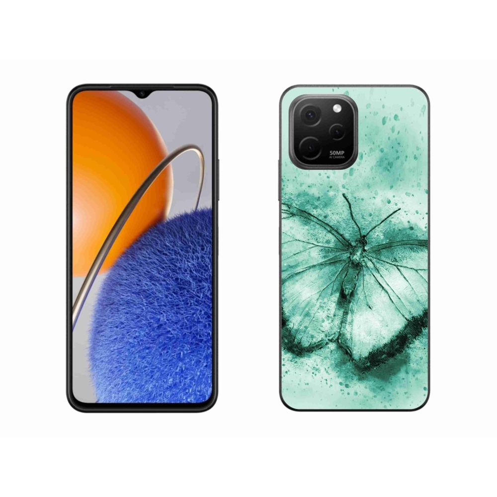 Gél tok mmCase a Huawei Nova Y61 készülékhez - zöld pillangó
