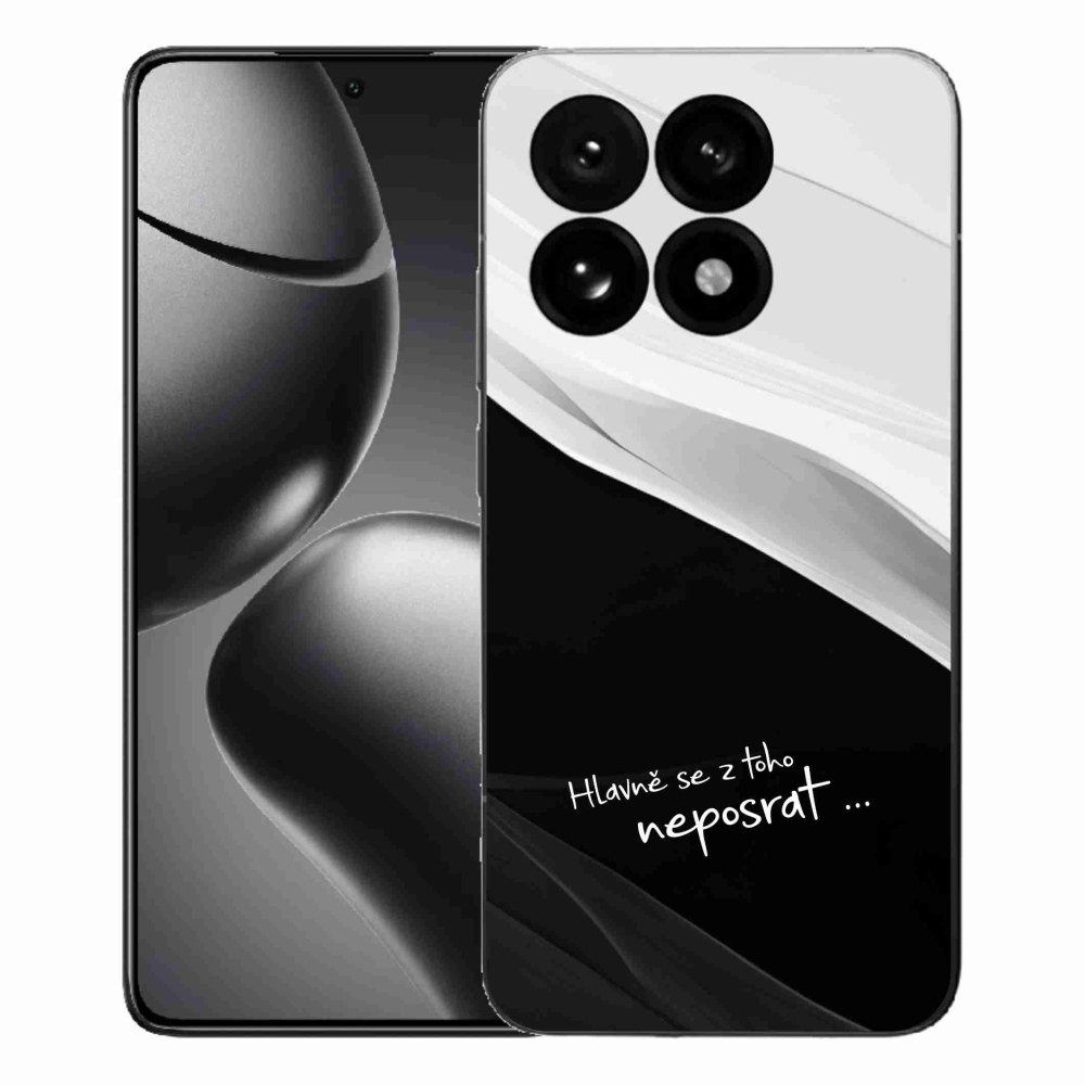 Gél borító mmCase a Xiaomi 15T számára - vicces szöveg 13 fekete és fehér háttérrel