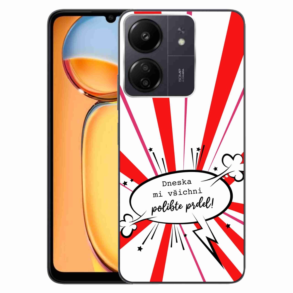 Gél borító mmCase a Xiaomi Poco C65/Redmi 13C-hez - vicces szöveg 15 fehér háttérrel