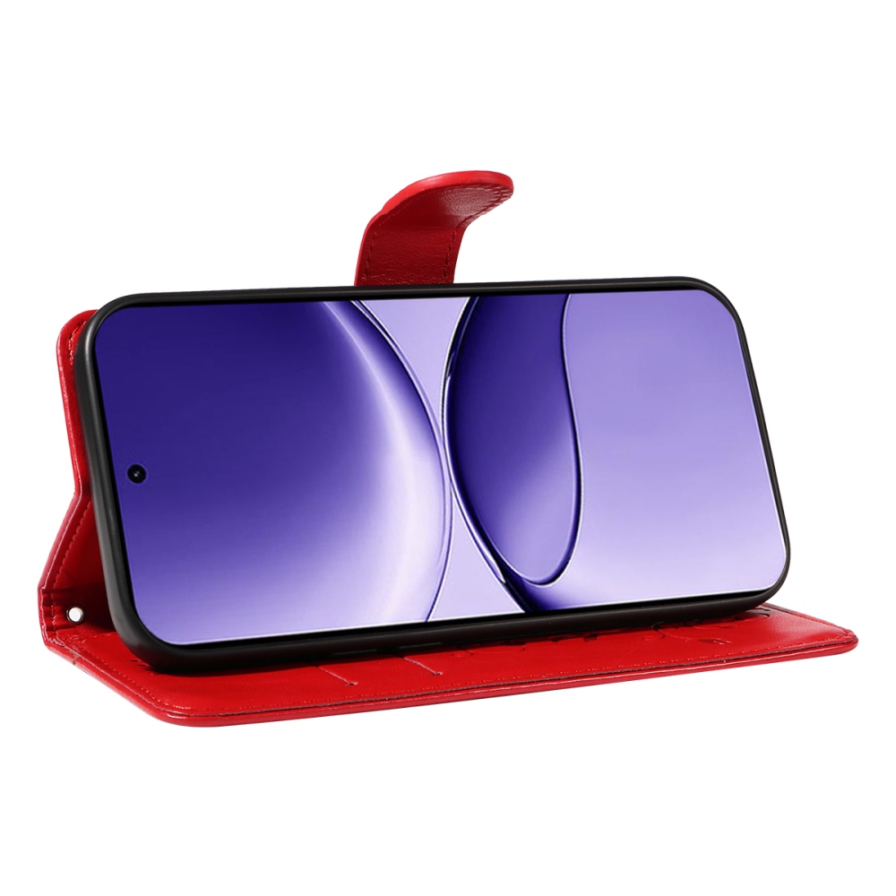 Virágok könyv tok a Xiaomi Poco F7 5G-hez - piros