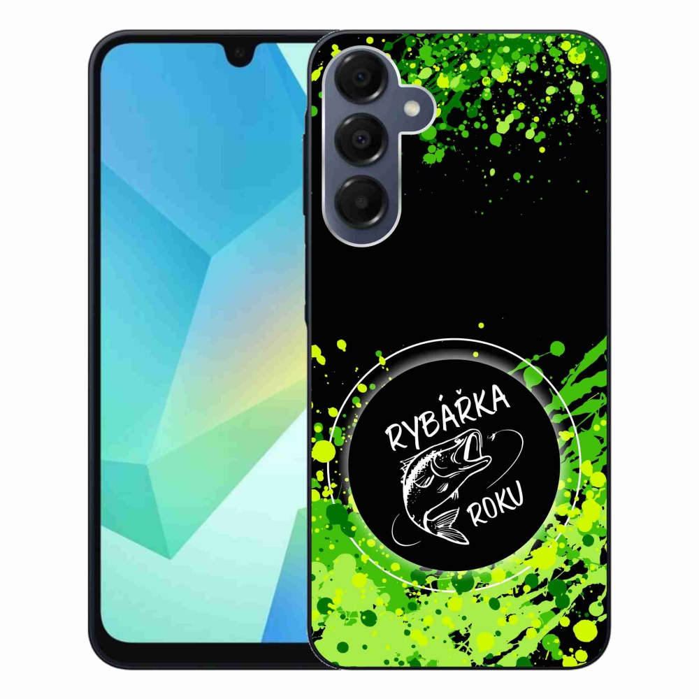 Zselés borítás mmCase Samsung Galaxy A16 4G/5G - az év horgásza fekete háttérrel