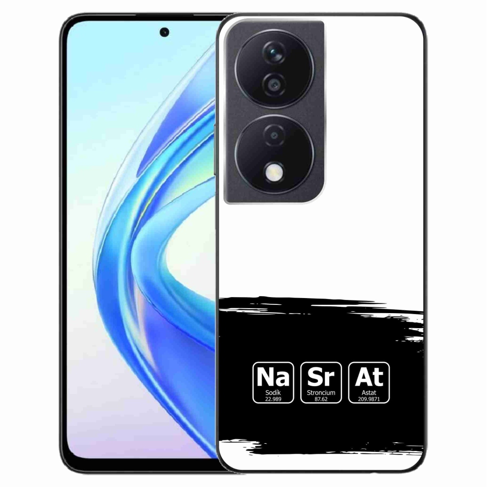 Gél borító mmCase a Honor X7b/Honor 90 Smart készülékhez - kémiai elemek fekete és fehér háttérrel