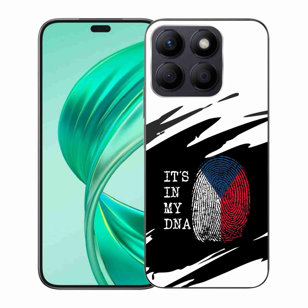 Zselés borítás mmCase a Honor X8b számára - zászlós ujjlenyomat fekete és fehér háttérrel