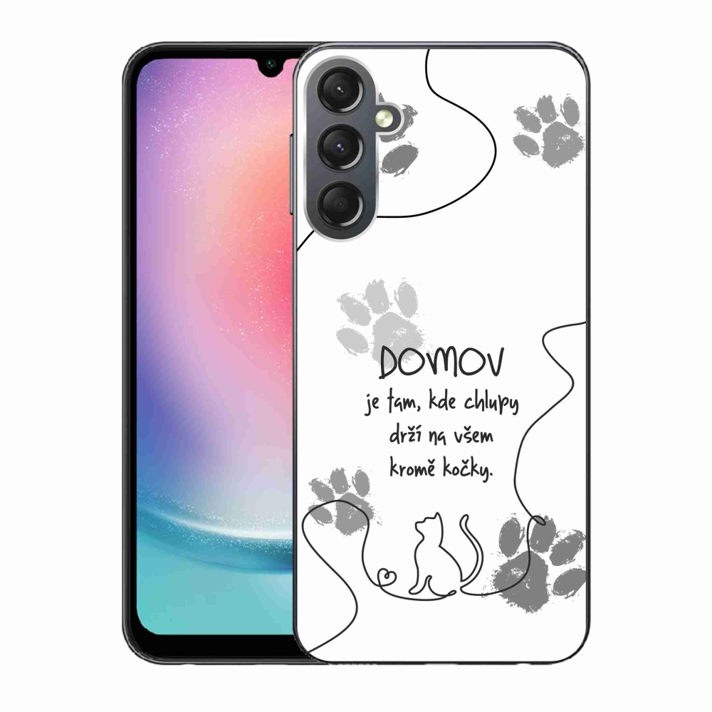 Gél borítás mmCase Samsung Galaxy A24 készülékhez - macska motívum fehér háttérrel