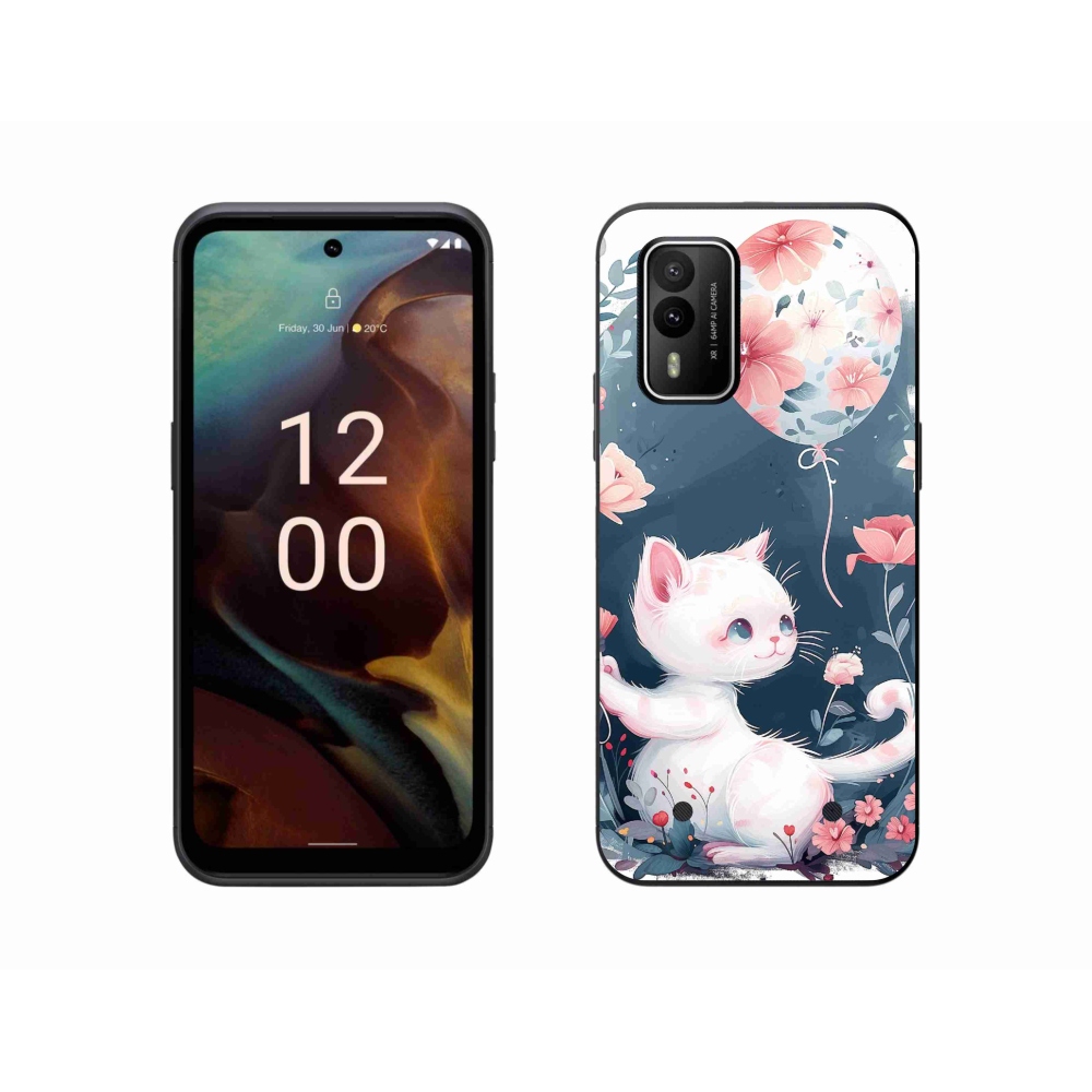 Zselés borítás mmCase a Nokia XR21 készülékhez - cica lufival