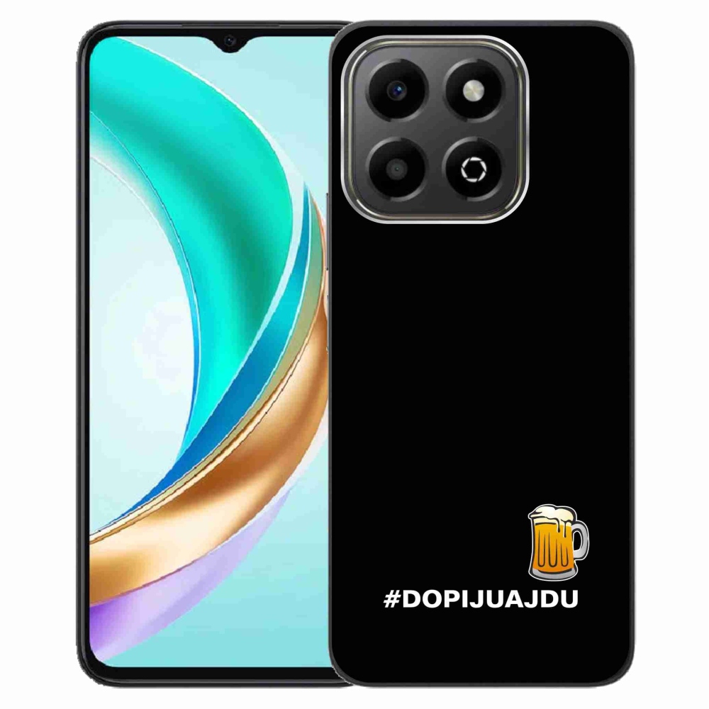 Gél borítás mmCase a Honor X6b számára - sör motívum 1 fekete háttérrel