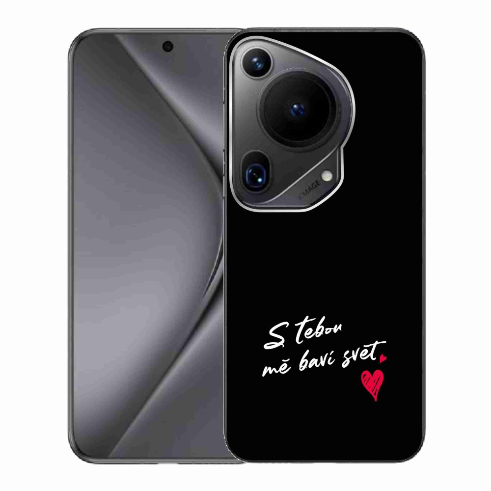 Gél borító mmCase a Huawei Pura 70 Ultra készülékhez - szerelmes szöveg 1 fekete háttér