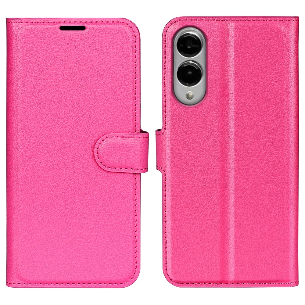 Litchi könyv tok Samsung Galaxy S25 Edge-hez - rózsaszínű