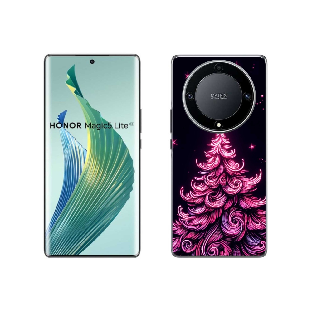 Gél borítás mmCase a Honor Magic 5 Lite 5G számára - neon karácsonyfa 2