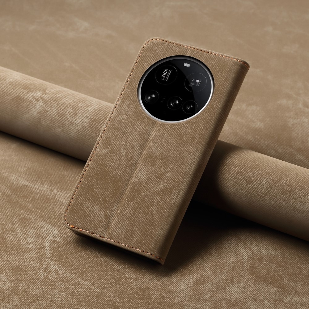 Jeanse könyvtáska Xiaomi 15 Ultra - khaki színben