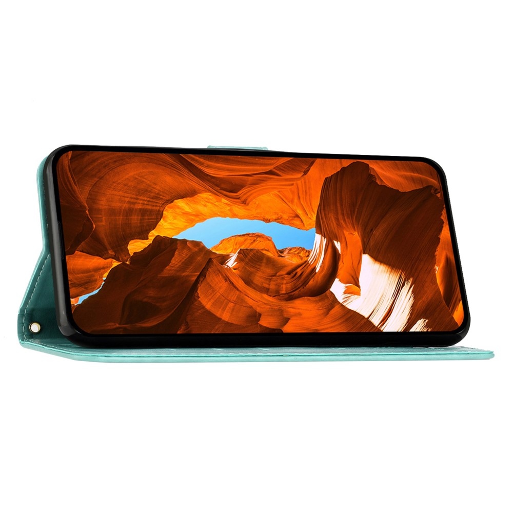 Virágok könyvtáska Honor X6b-hez - teáskék