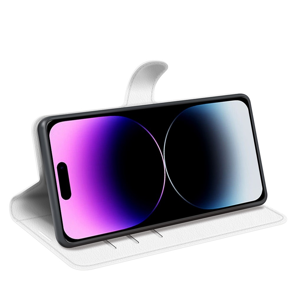 Litchi könyv tok iPhone 15 Pro Max készülékhez - fehér