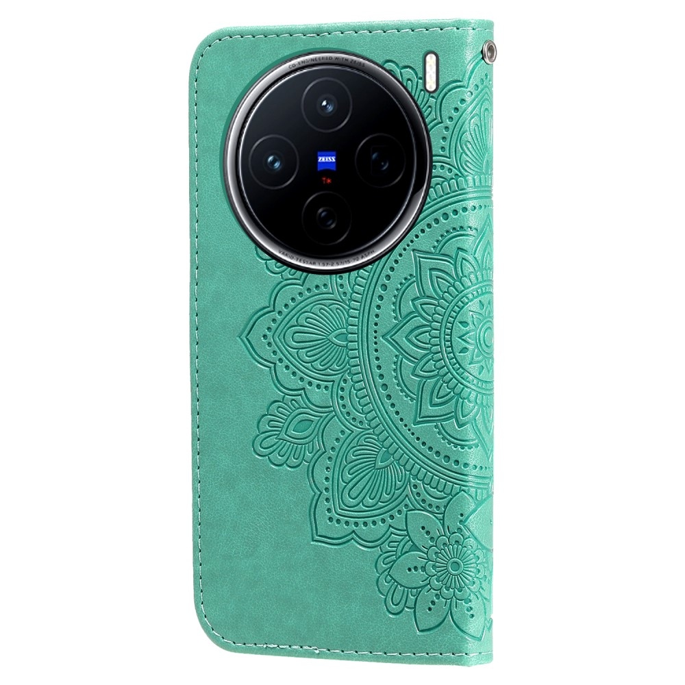 Mandala könyv tok a Vivo X200 5G-hez - teal színű