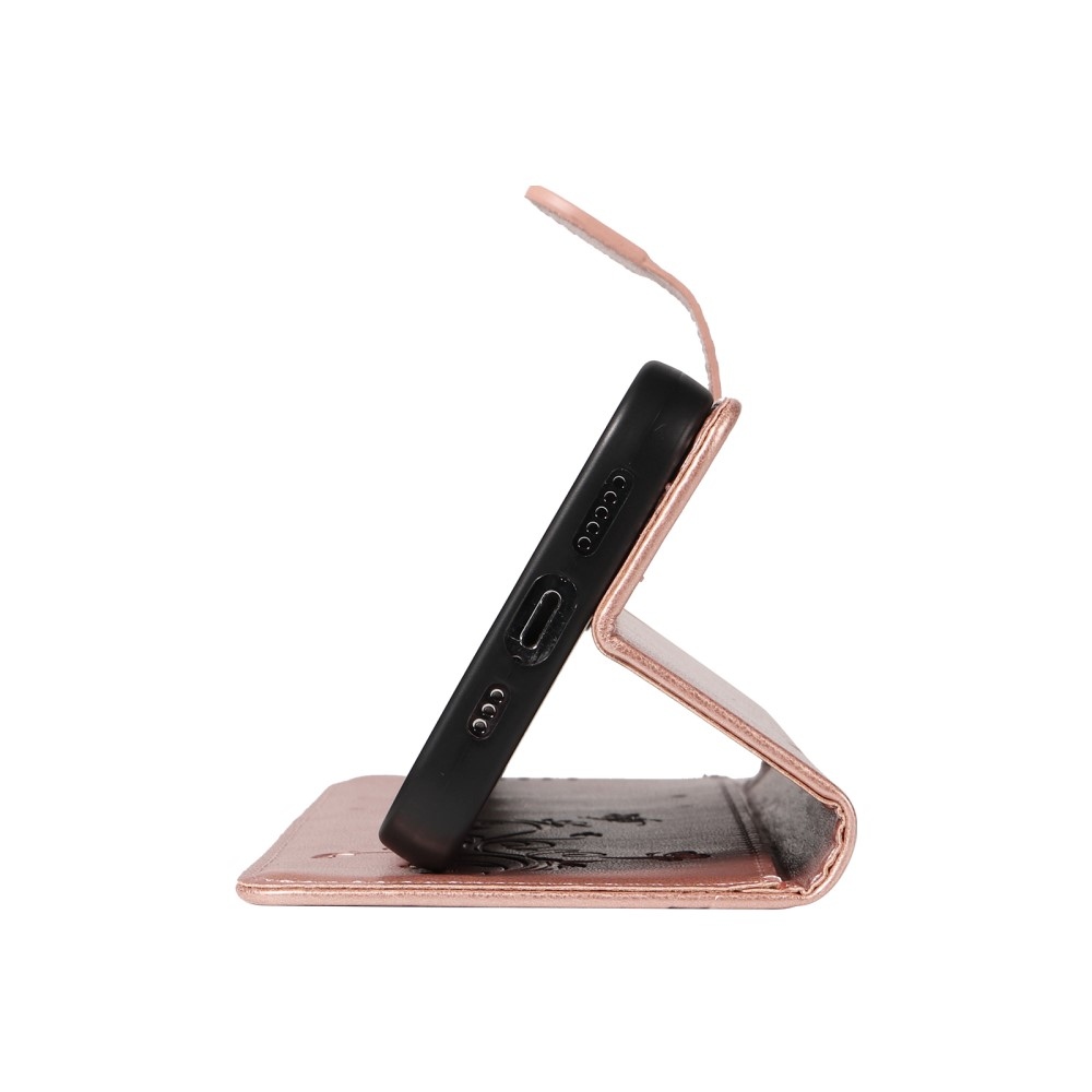 Virágok könyvtáska Honor X7b/Honor 90 Smart - rózsaarany