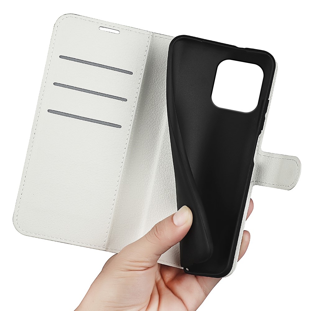 Litchi könyv tok iPhone 15 Plus készülékhez - fehér