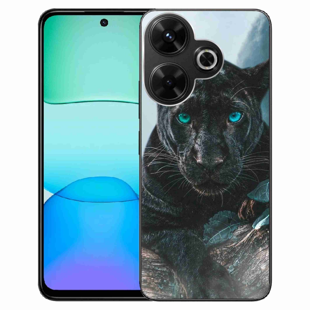 Gél borítás mmCase a Xiaomi Redmi 13 4G/Poco M6 4G - fekete párduchoz