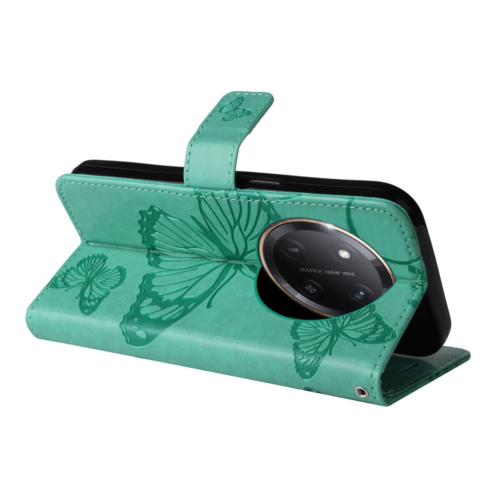 Nagy pillangó könyv tok a Honor Magic 7 Lite 5G készülékhez - teal színű