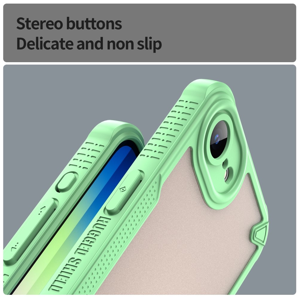 Fagyasztott tartós borítás iPhone 16e készülékhez - zöld