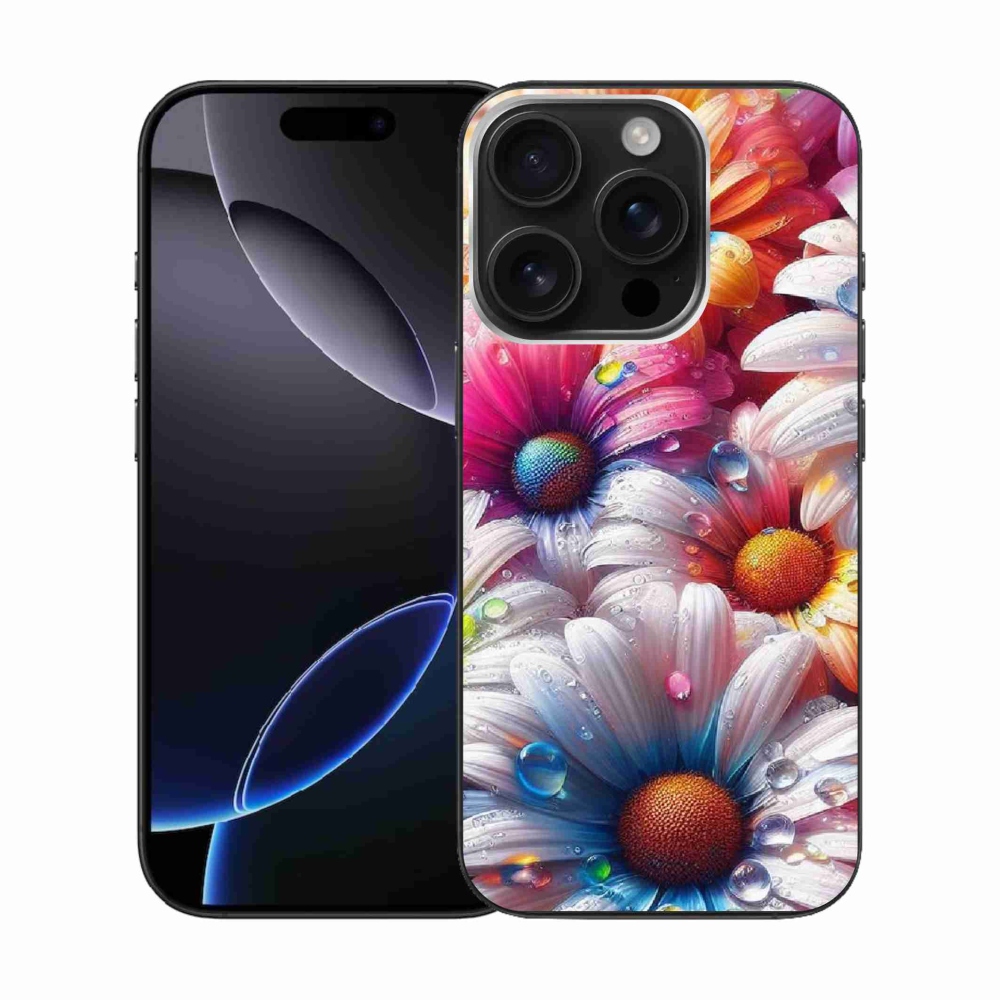 Zselés borítás mmCase iPhone 16 Pro készülékhez - színes margaréták