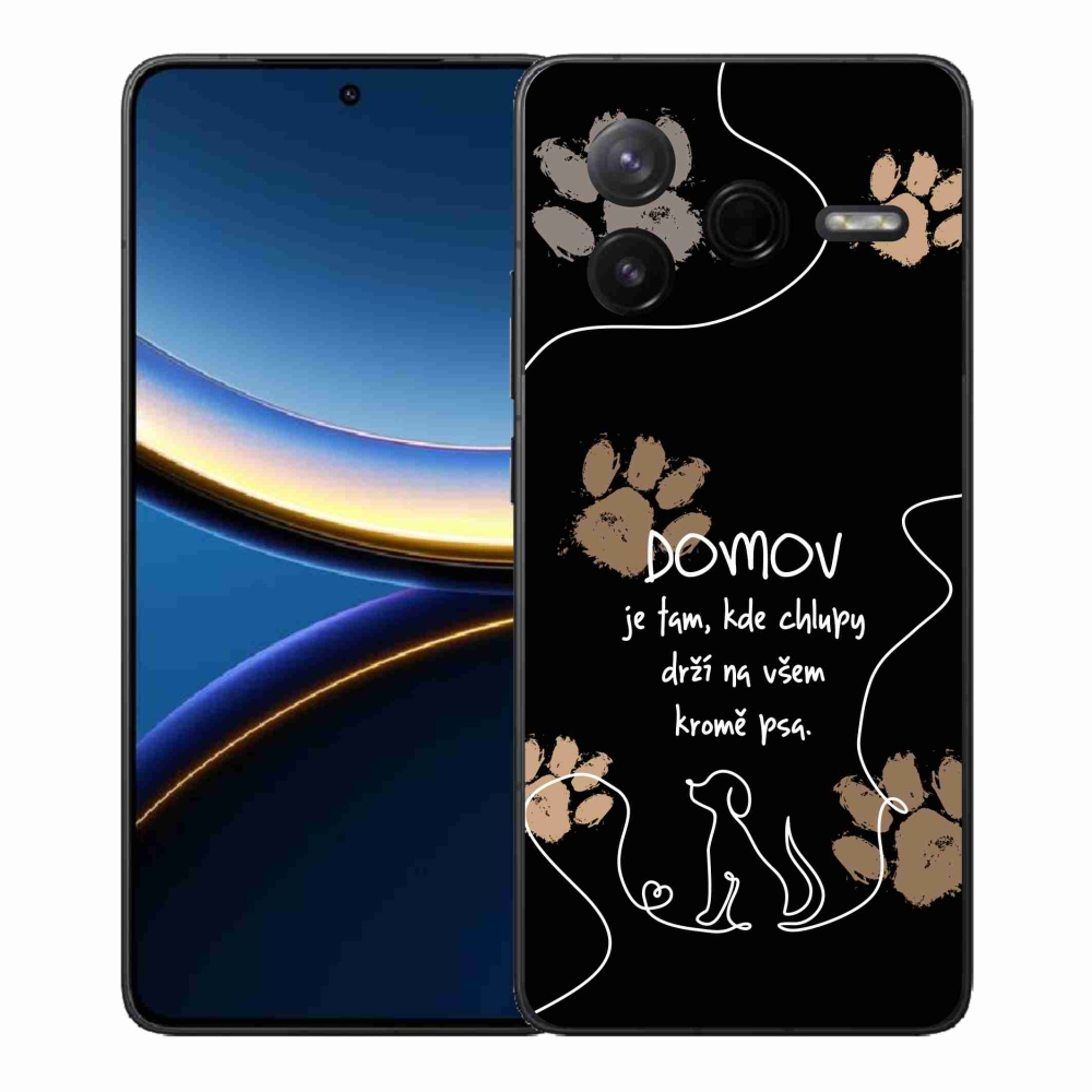 Gél borítás mmCase a Xiaomi Poco F7 Pro számára - kutya motívum fekete háttérrel