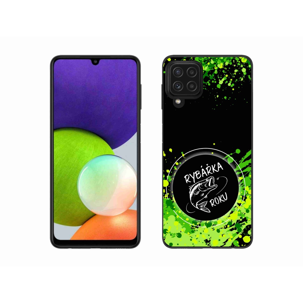 Gél borító mmCase Samsung Galaxy A22 4G - az év halászának fekete háttere