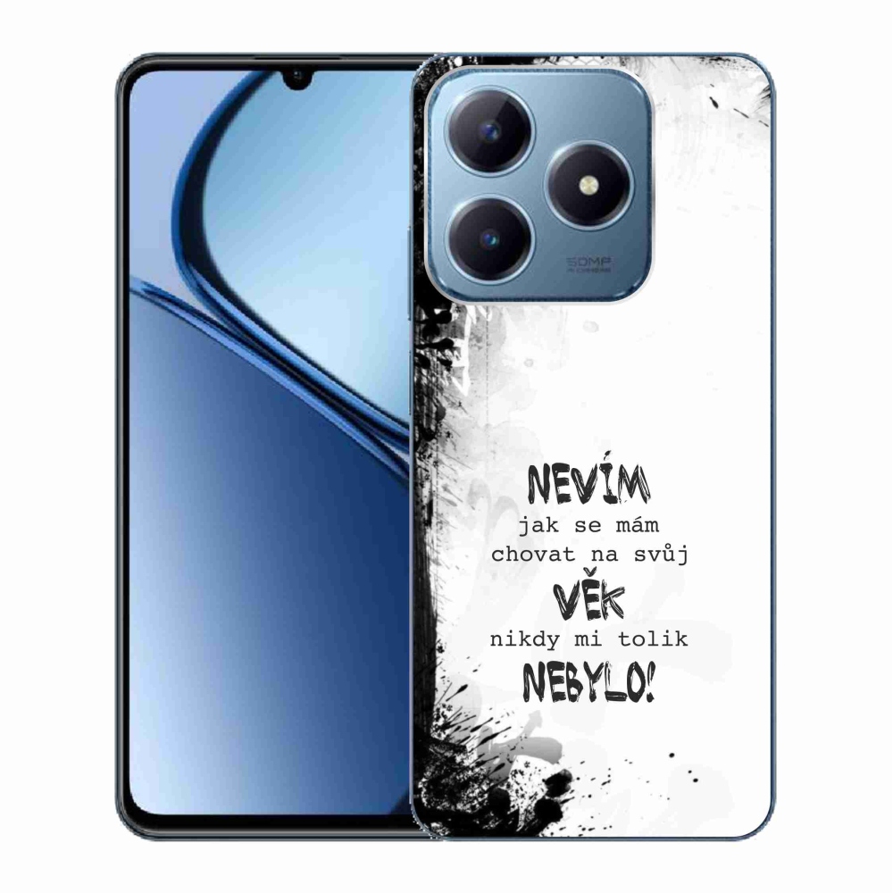 Gél borító mmCase a Realme C63 készülékhez - vicces szöveg 14 fehér háttér