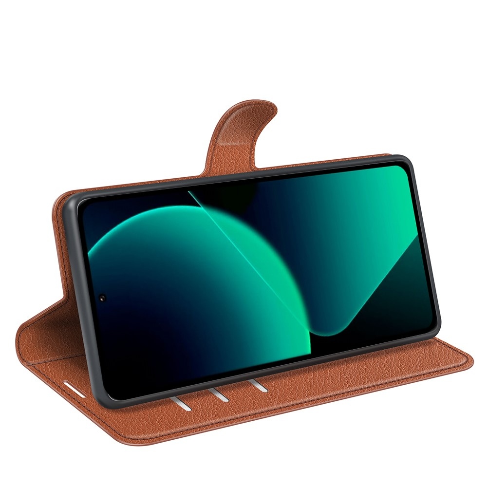 Litchi könyv tok a Xiaomi 13T/13T Pro-hoz - barna