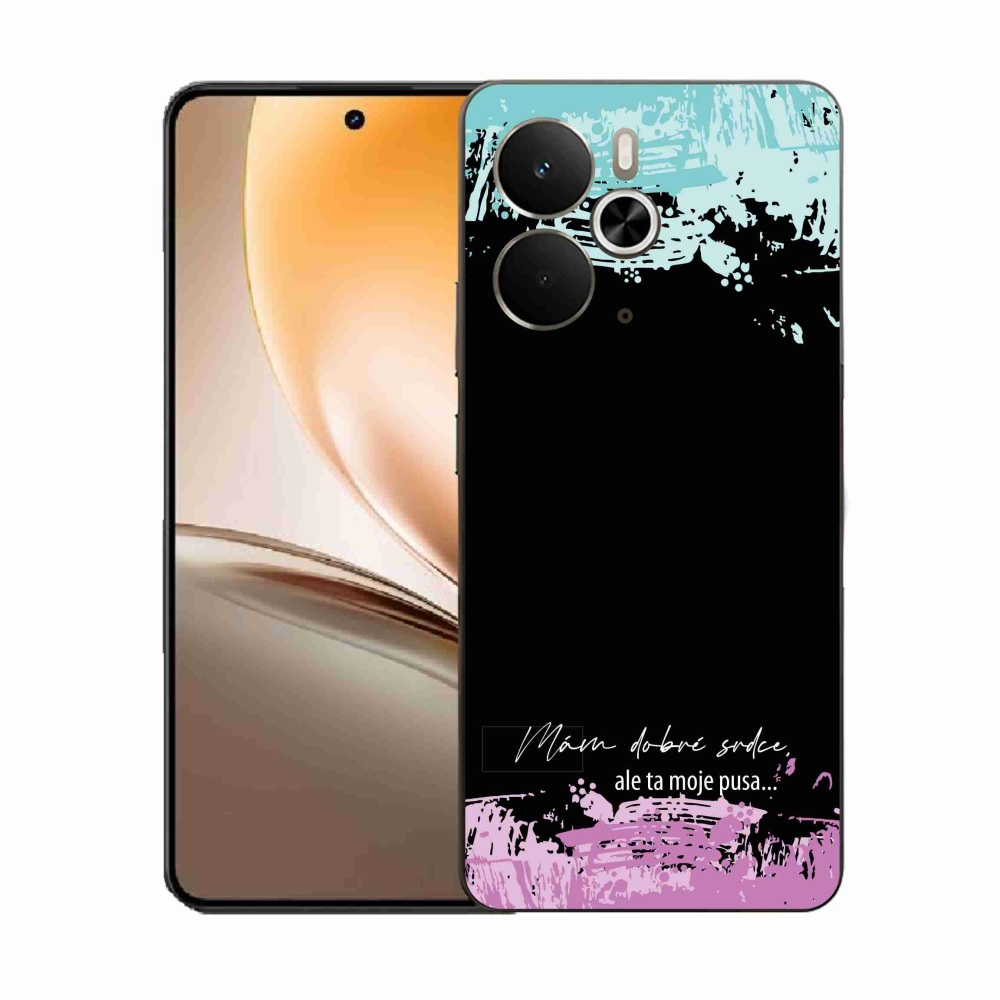 Gél borító mmCase a Realme 14 5G/14T 5G készülékhez - vicces szöveg 3 fekete háttérrel