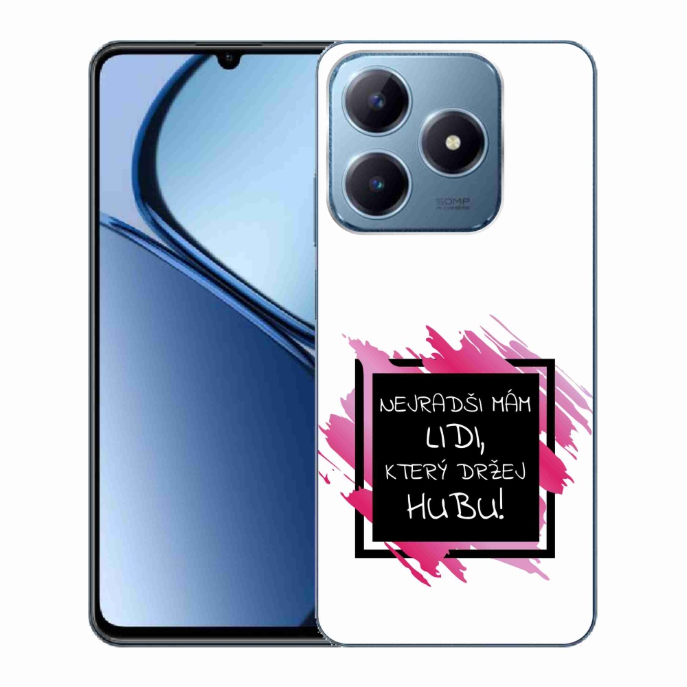 Gél borító mmCase a Realme C63 készülékhez - vicces szöveg 7 fekete-fehér háttérrel