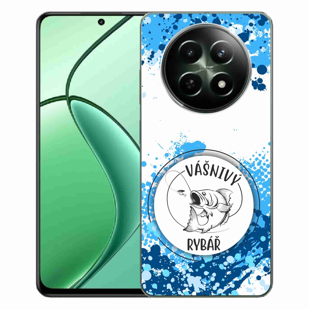 Gél borító mmCase a Realme 12 5G/12x 5G készülékhez - szenvedélyes halász fehér háttérrel